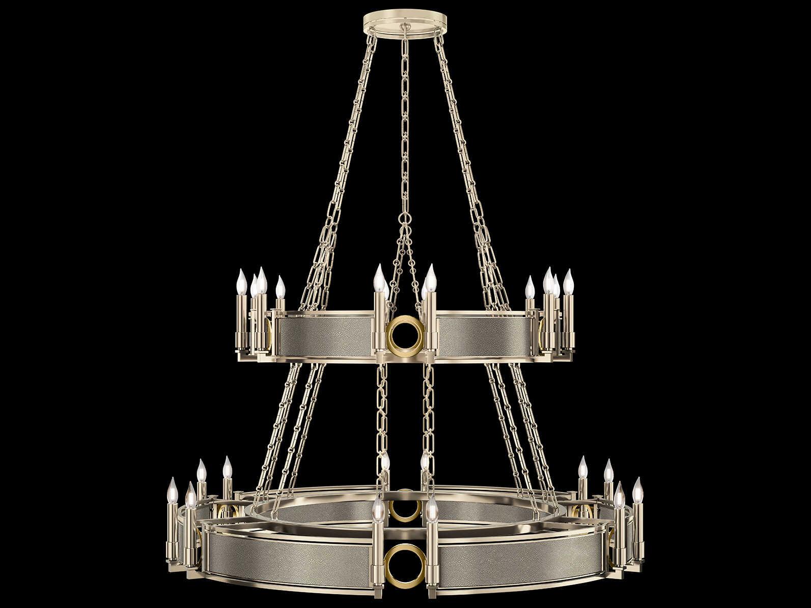 Fine Art Handcrafted Lighting Mirage 24-Light Champagne Gold Traditional Candelabra Tiered Chandelier