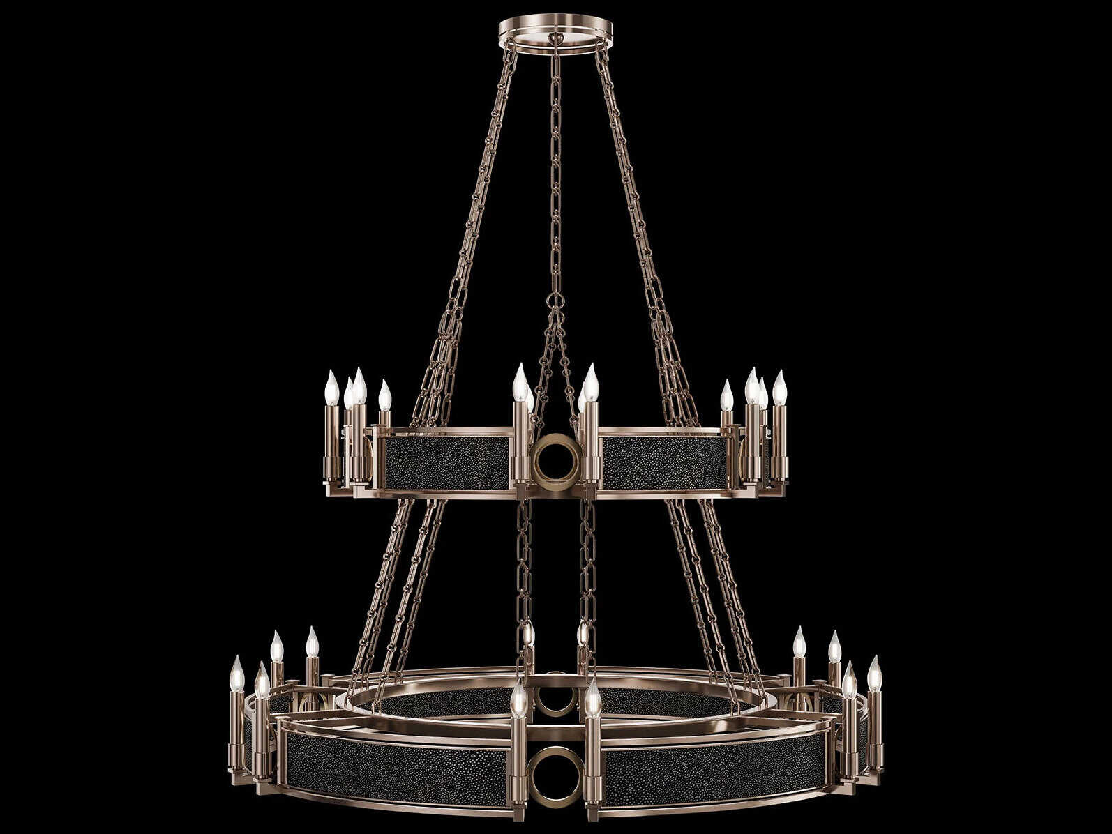 Fine Art Handcrafted Lighting Mirage 24-Light Champagne Gold Traditional Candelabra Tiered Chandelier