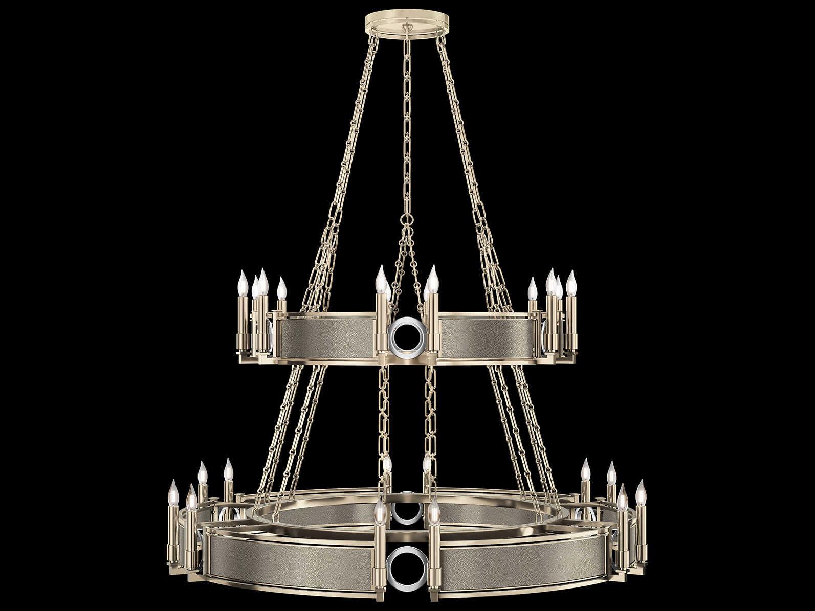 Fine Art Handcrafted Lighting Mirage 24-Light Champagne Gold Traditional Candelabra Tiered Chandelier