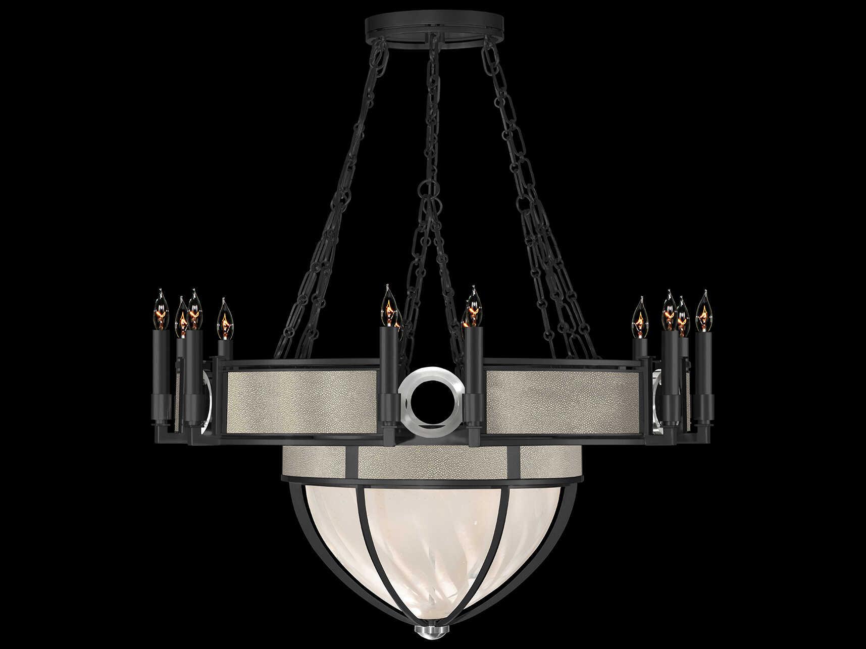 Fine Art Handcrafted Lighting Mirage 15-Light Black Iron Traditional Candelabra Chandelier