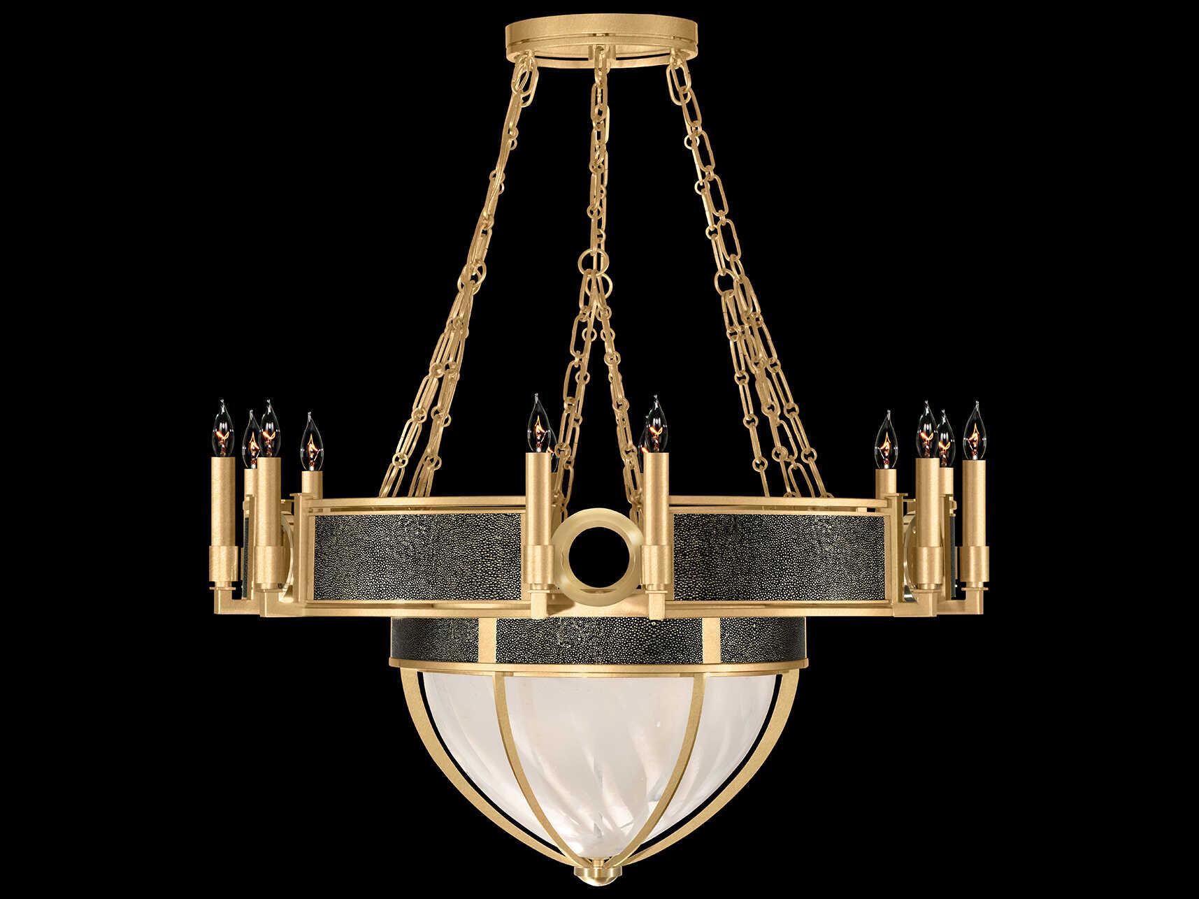 Fine Art Handcrafted Lighting Mirage 15-Light Gold Leaf Traditional Candelabra Chandelier