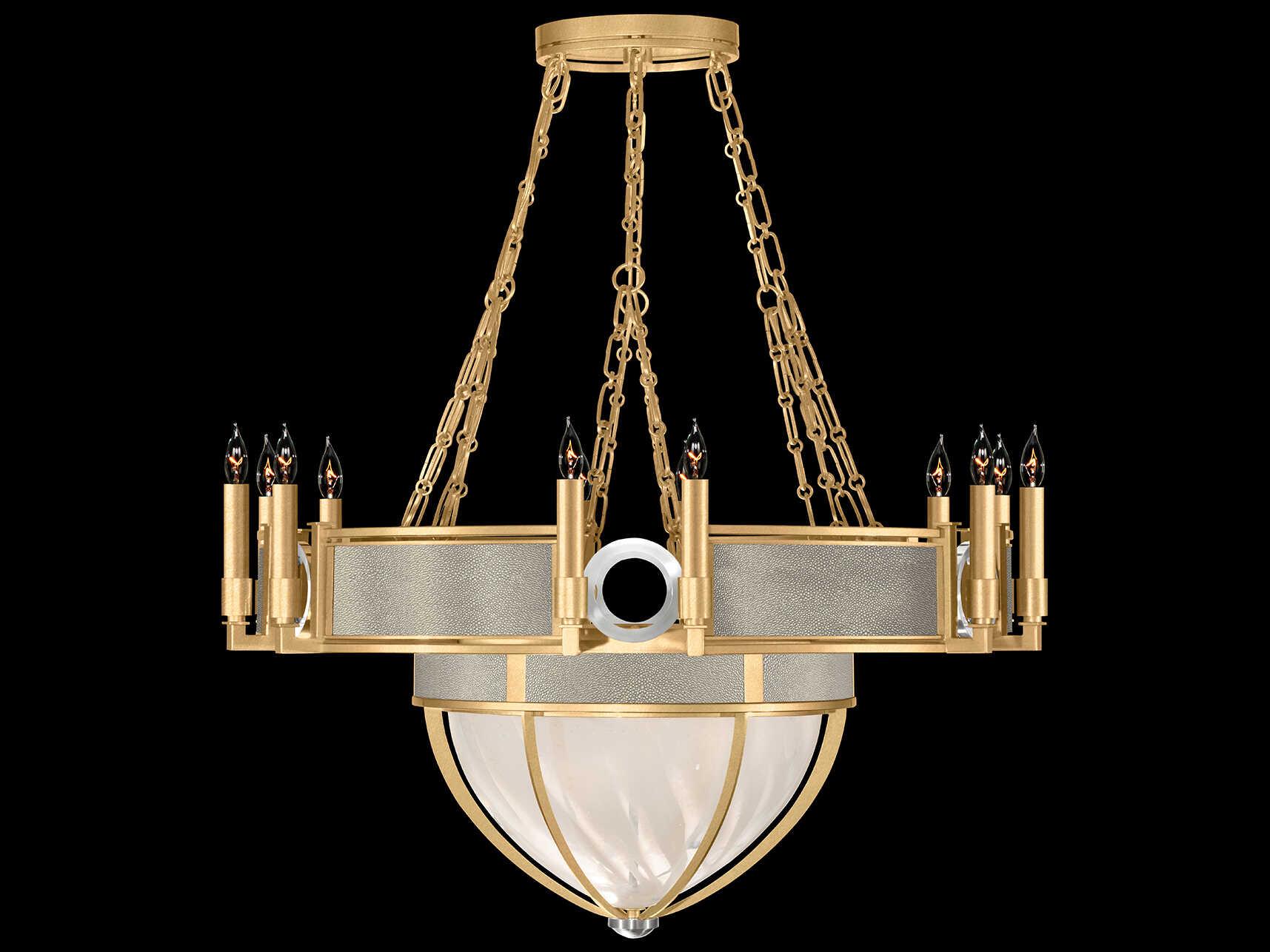 Fine Art Handcrafted Lighting Mirage 15-Light Gold Leaf Traditional Candelabra Chandelier