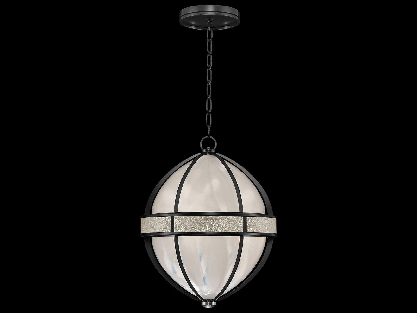 Fine Art Handcrafted Lighting Mirage 3-Light Black Iron Traditional Round Pendant