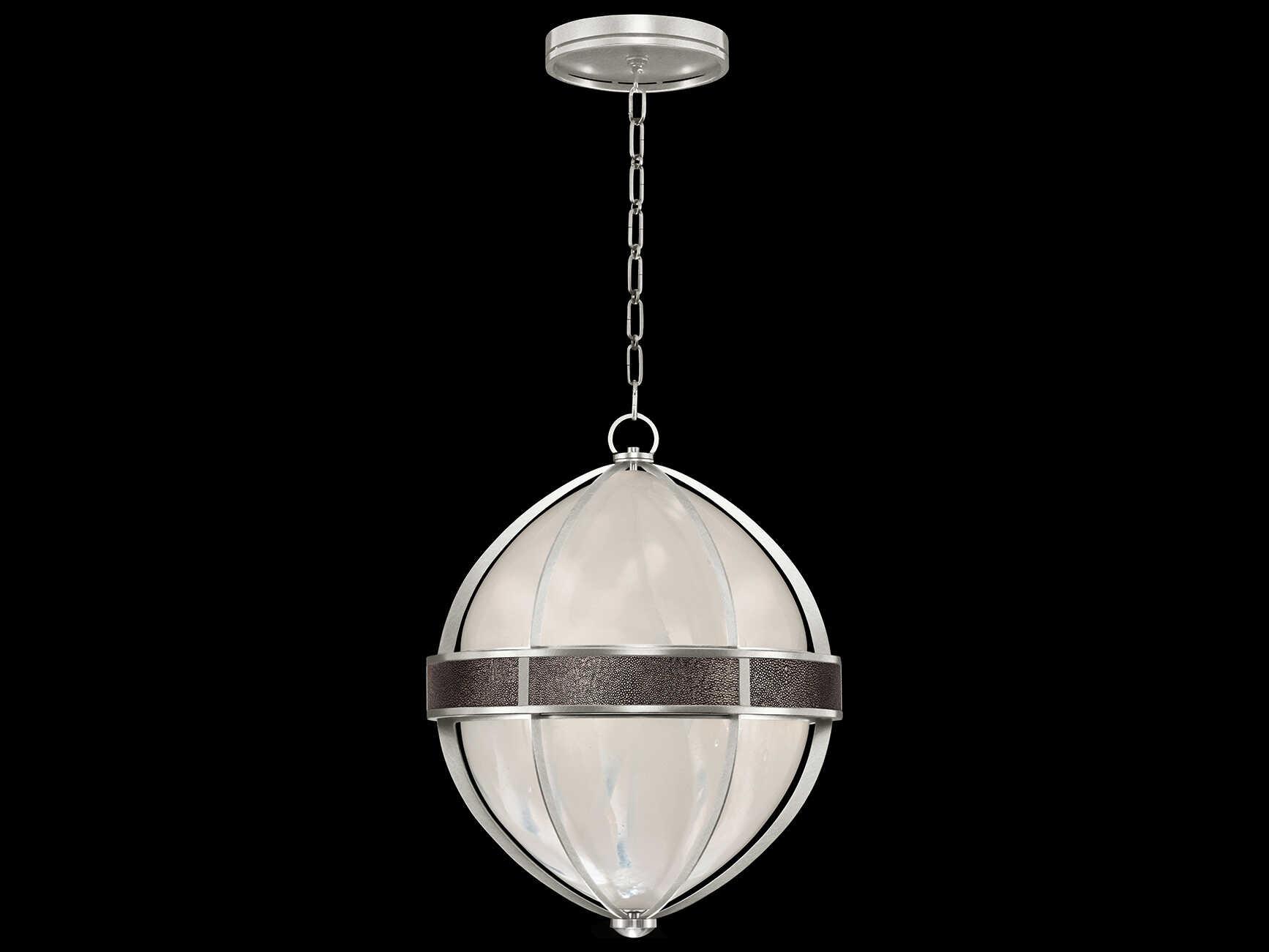 Fine Art Handcrafted Lighting Mirage 3-Light Silver Leaf Traditional Round Pendant