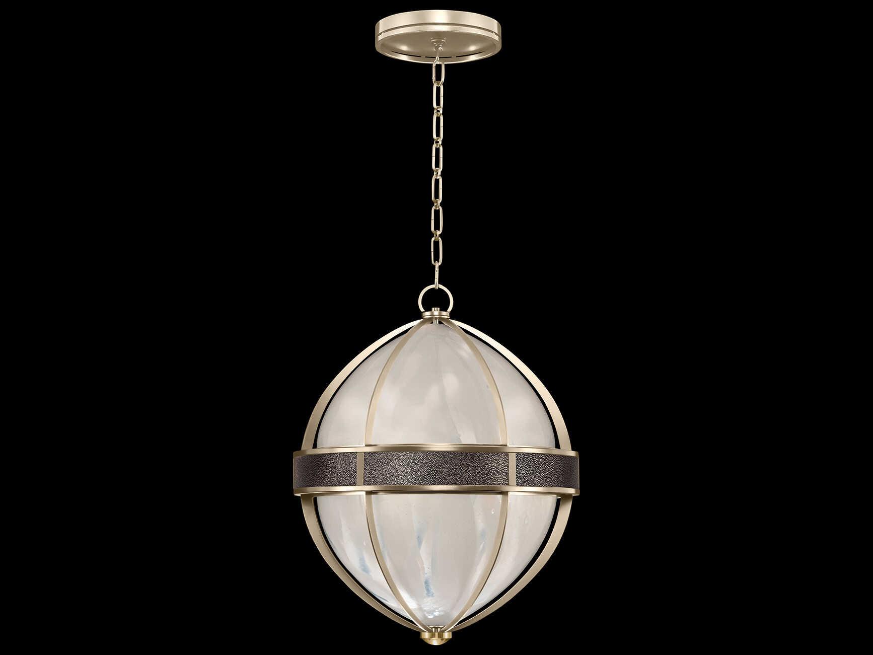 Fine Art Handcrafted Lighting Mirage 3-Light Champagne Silver Traditional Round Pendant