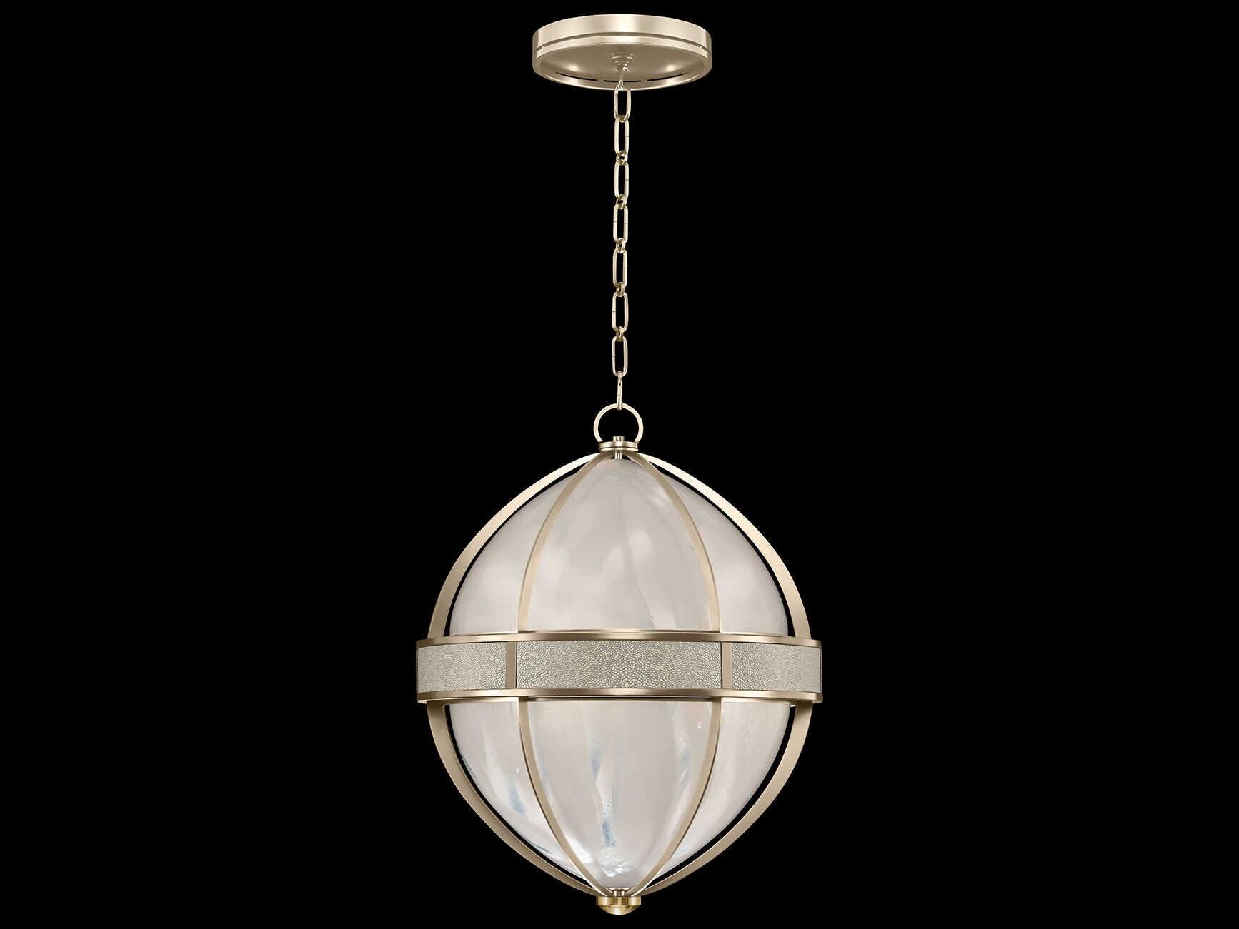 Fine Art Handcrafted Lighting Mirage 3-Light Champagne Silver Traditional Round Pendant