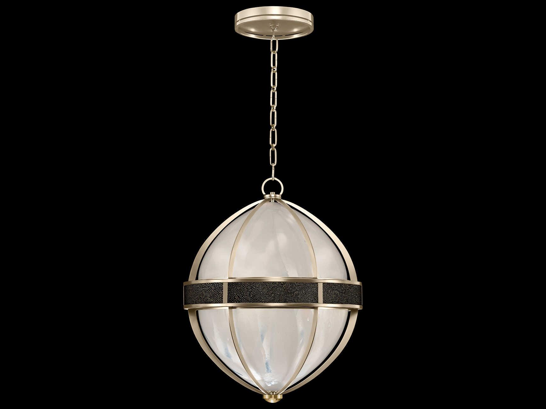 Fine Art Handcrafted Lighting Mirage 3-Light Champagne Silver Traditional Round Pendant