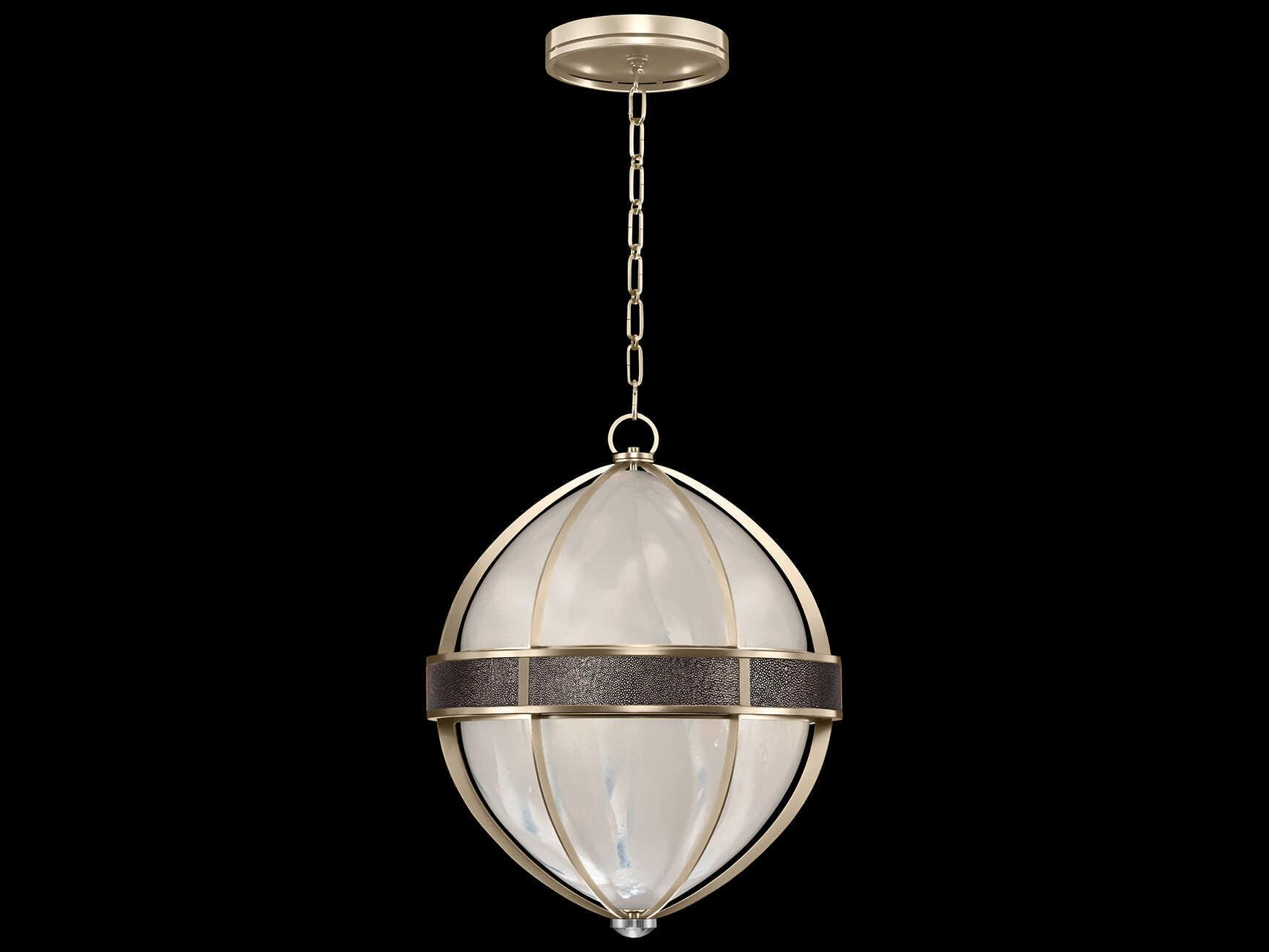 Fine Art Handcrafted Lighting Mirage 3-Light Champagne Silver Traditional Round Pendant