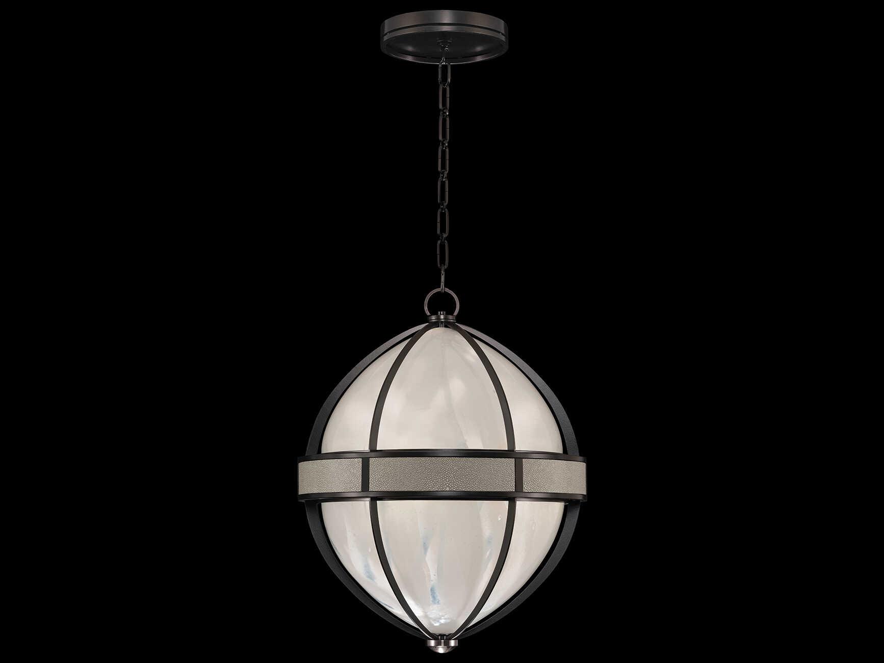 Fine Art Handcrafted Lighting Mirage 3-Light Midnight Steel Traditional Round Pendant