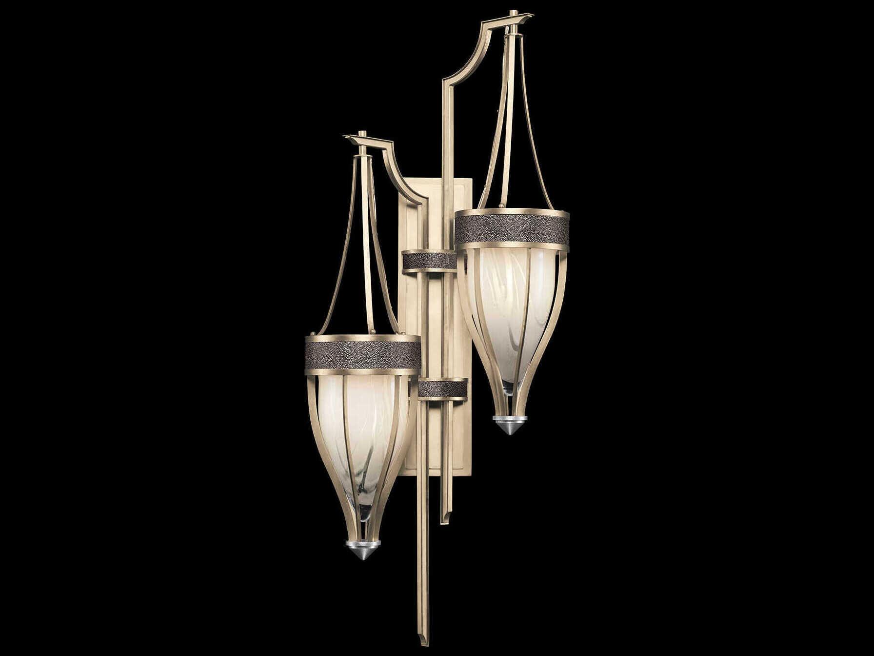 Fine Art Handcrafted Lighting Mirage 2-Light Champagne Gold Traditional Wall Sconce