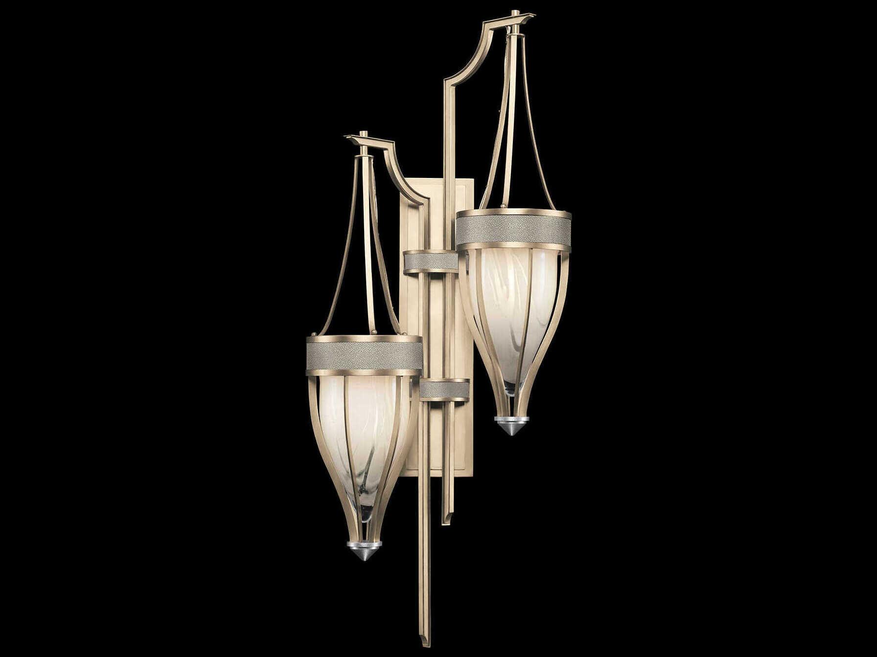 Fine Art Handcrafted Lighting Mirage 2-Light Champagne Gold Traditional Wall Sconce