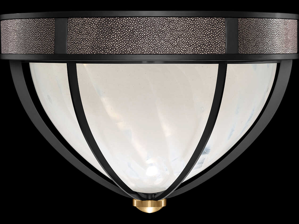 Fine Art Handcrafted Lighting Mirage 3-Light Black Iron Traditional Flush Mount