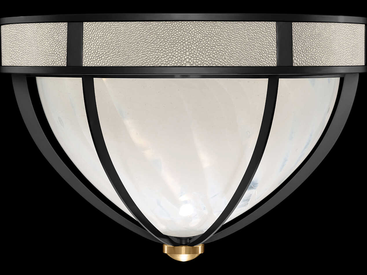 Fine Art Handcrafted Lighting Mirage 3-Light Black Iron Traditional Flush Mount
