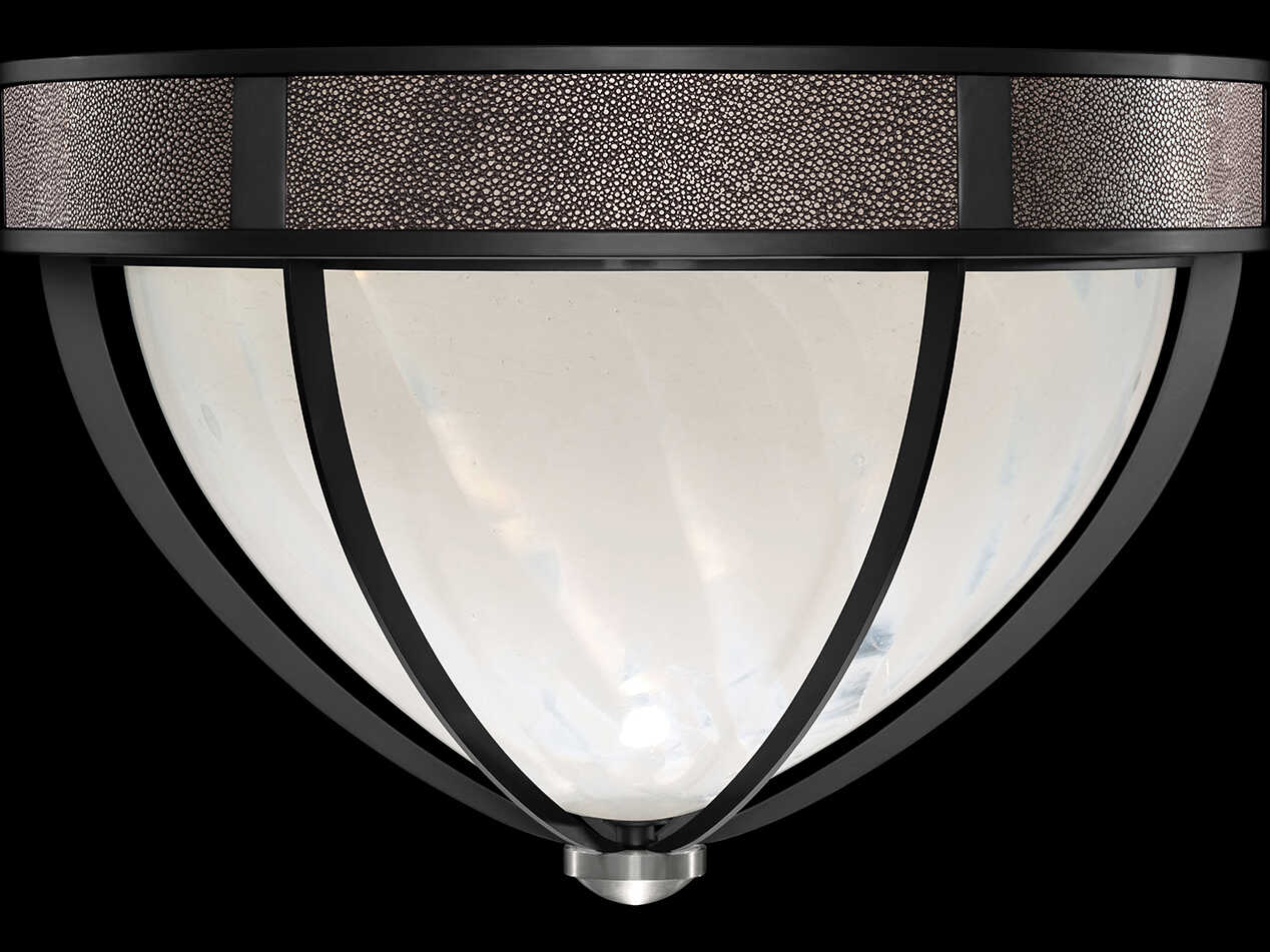Fine Art Handcrafted Lighting Mirage 3-Light Black Iron Traditional Flush Mount