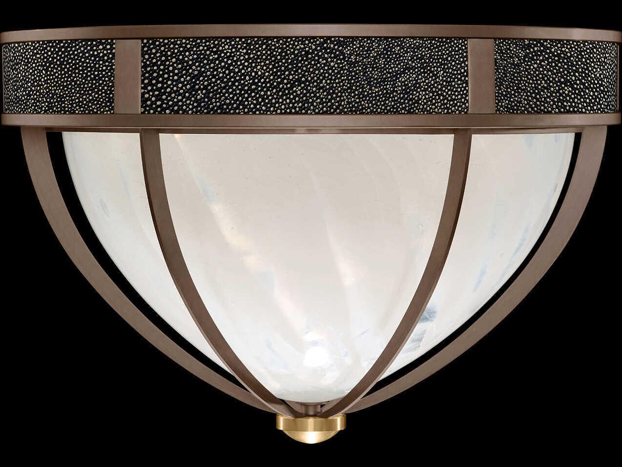 Fine Art Handcrafted Lighting Mirage 3-Light Bronze Traditional Flush Mount