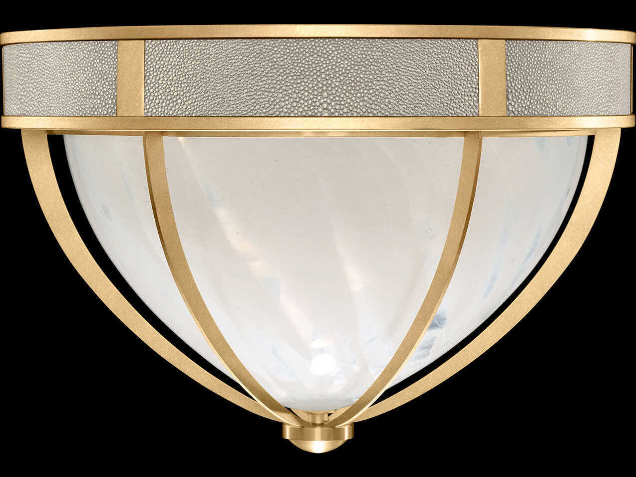 Fine Art Handcrafted Lighting Mirage 3-Light Gold Leaf Traditional Flush Mount