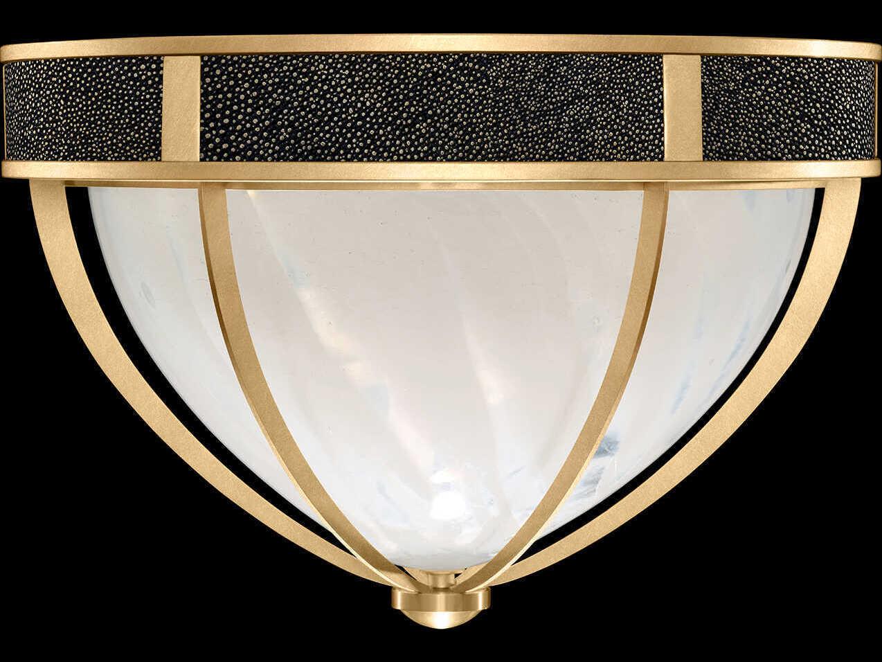 Fine Art Handcrafted Lighting Mirage 3-Light Gold Leaf Traditional Flush Mount