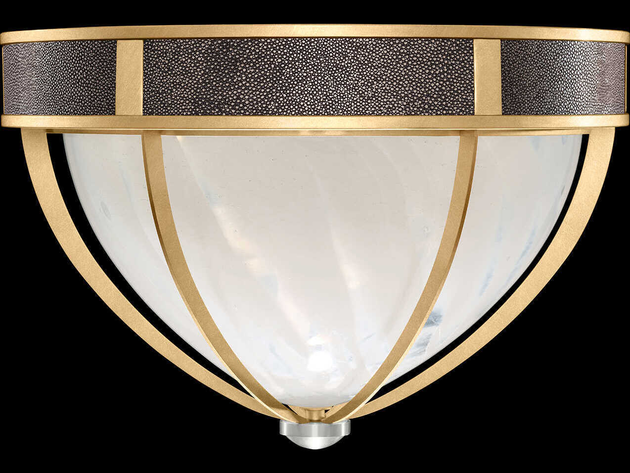 Fine Art Handcrafted Lighting Mirage 3-Light Gold Leaf Traditional Flush Mount