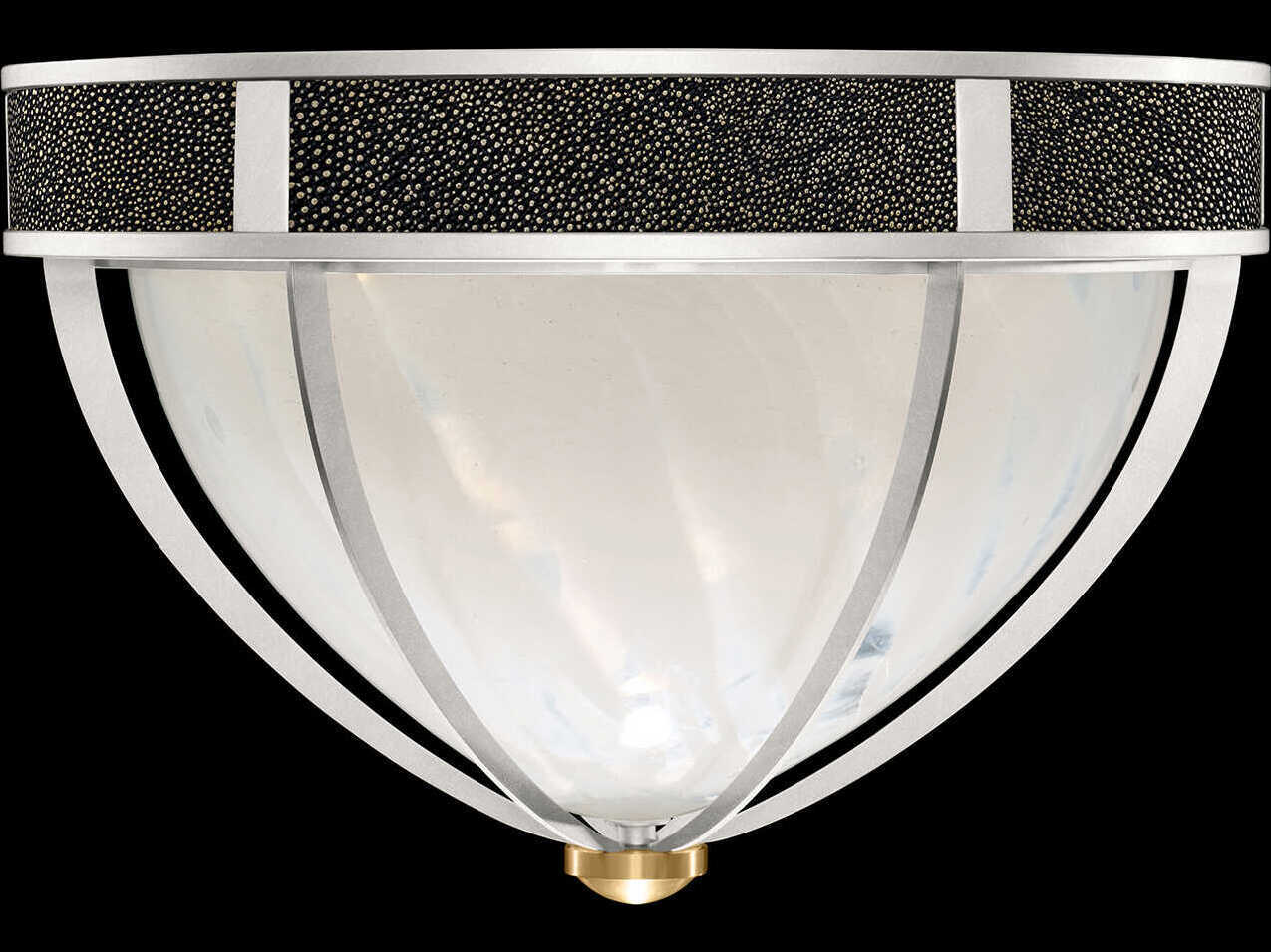 Fine Art Handcrafted Lighting Mirage 3-Light Silver Leaf Traditional Flush Mount