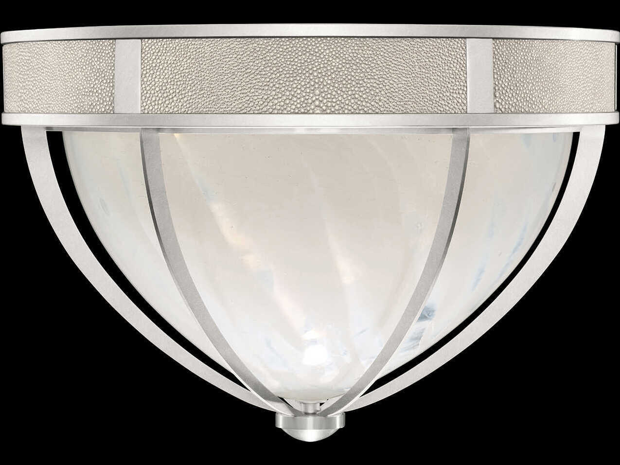 Fine Art Handcrafted Lighting Mirage 3-Light Silver Leaf Traditional Flush Mount
