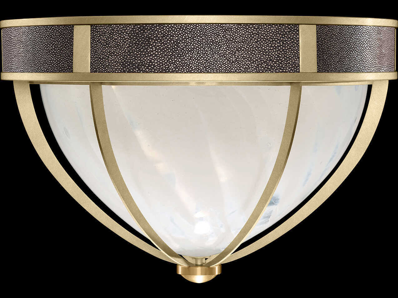 Fine Art Handcrafted Lighting Mirage 3-Light Soft Gold Leaf Traditional Flush Mount