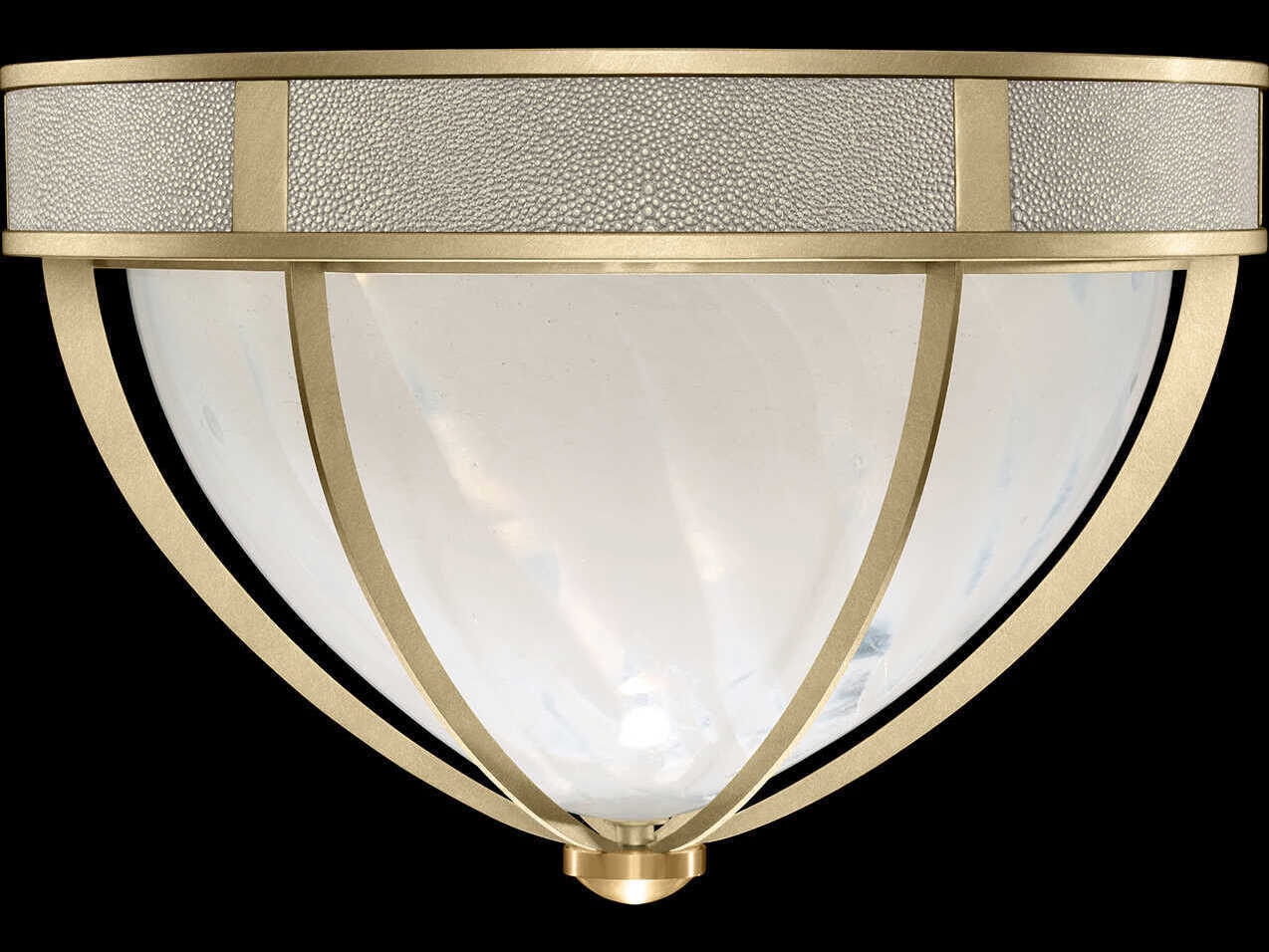 Fine Art Handcrafted Lighting Mirage 3-Light Soft Gold Leaf Traditional Flush Mount