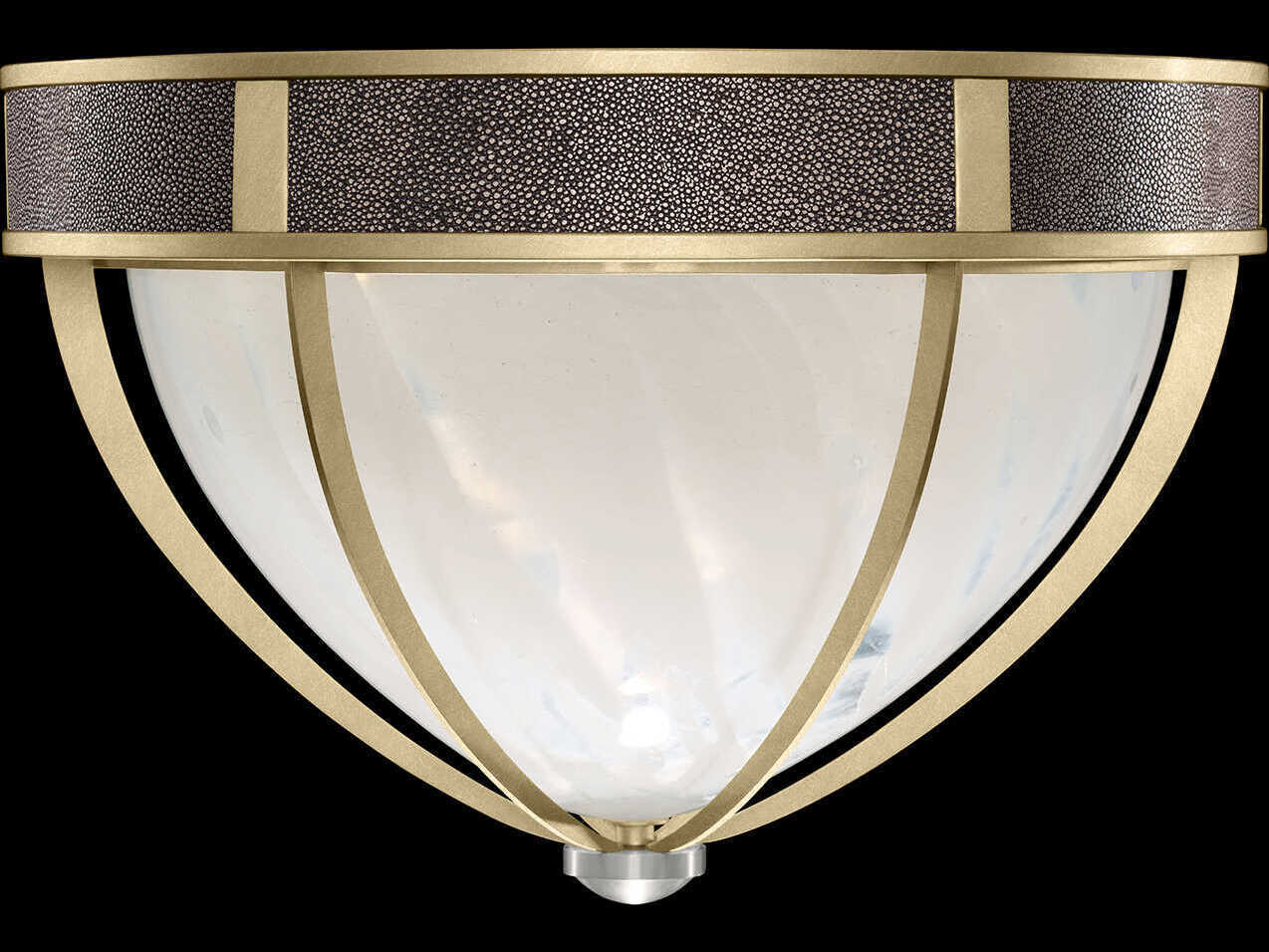 Fine Art Handcrafted Lighting Mirage 3-Light Soft Gold Leaf Traditional Flush Mount