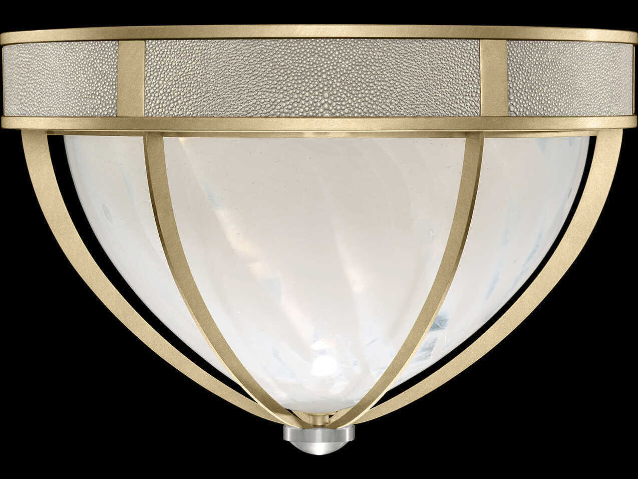 Fine Art Handcrafted Lighting Mirage 3-Light Soft Gold Leaf Traditional Flush Mount
