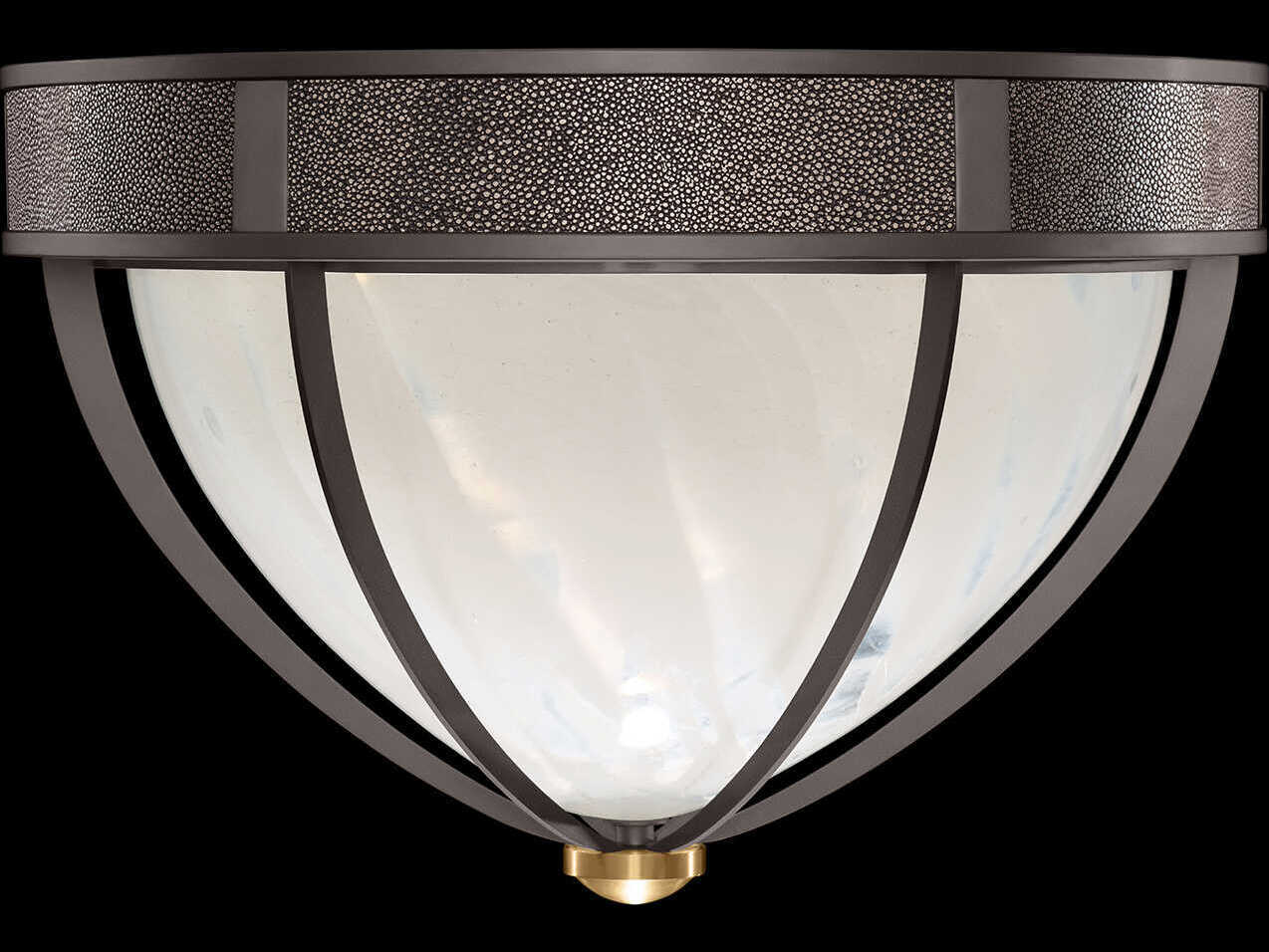 Fine Art Handcrafted Lighting Mirage 3-Light Midnight Steel Traditional Flush Mount