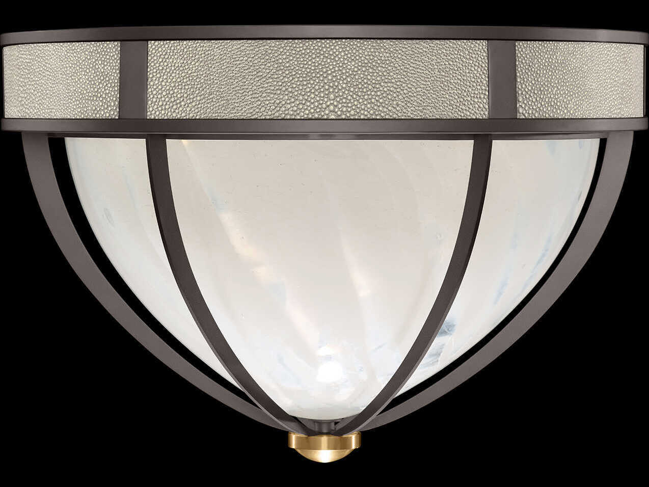 Fine Art Handcrafted Lighting Mirage 3-Light Midnight Steel Traditional Flush Mount