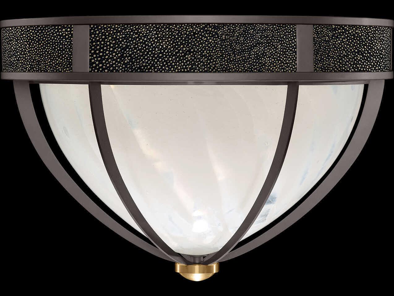 Fine Art Handcrafted Lighting Mirage 3-Light Midnight Steel Traditional Flush Mount