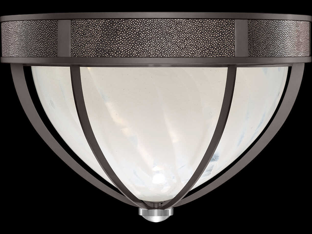 Fine Art Handcrafted Lighting Mirage 3-Light Midnight Steel Traditional Flush Mount