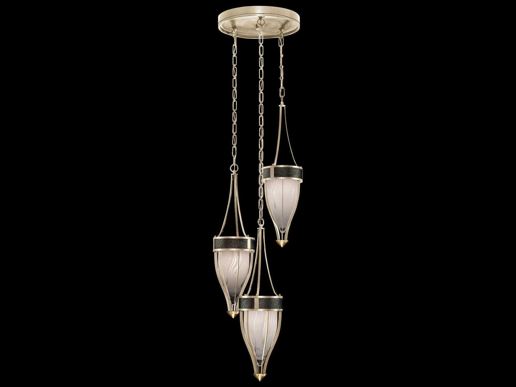 Fine Art Handcrafted Lighting Mirage 3-Light Champagne Silver Traditional Pendant