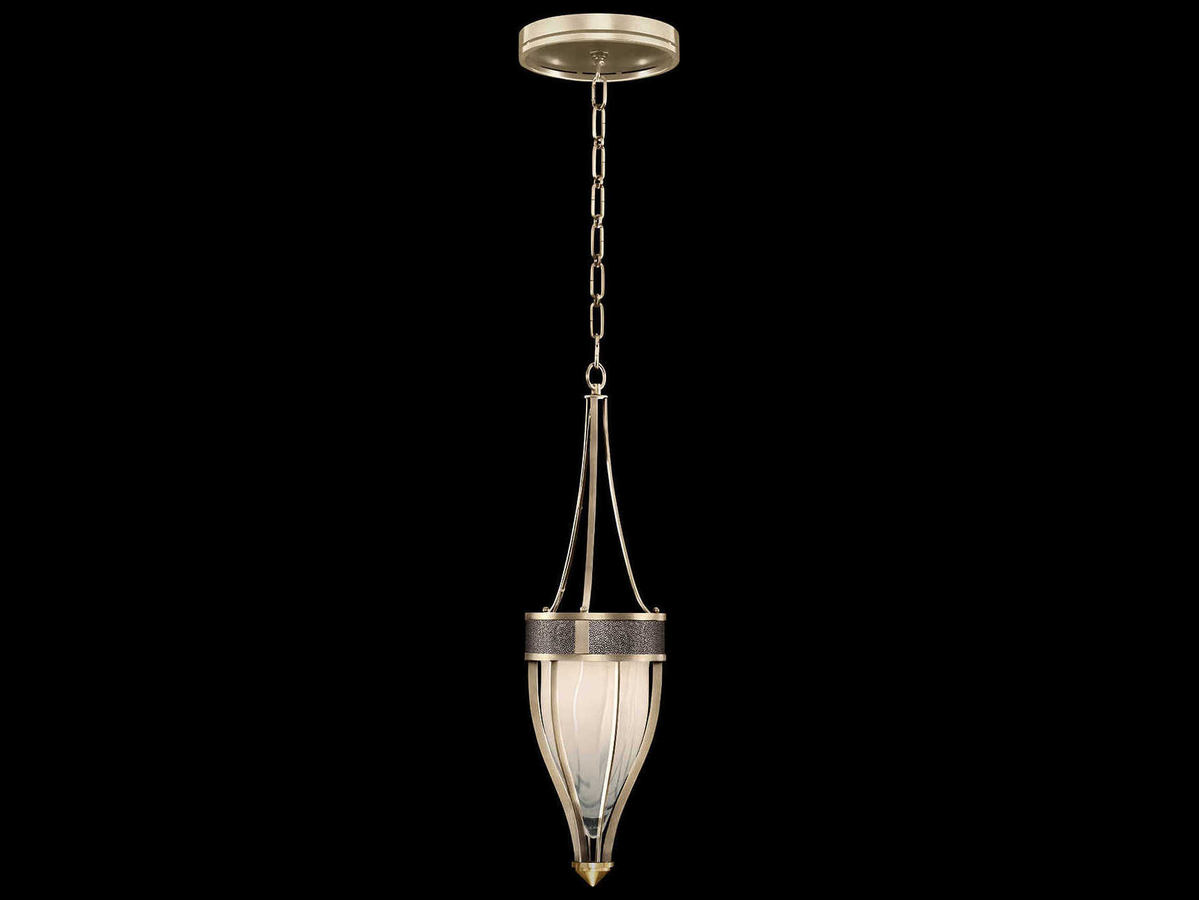 Fine Art Handcrafted Lighting Mirage 1-Light Champagne Silver Traditional Mini Pendant