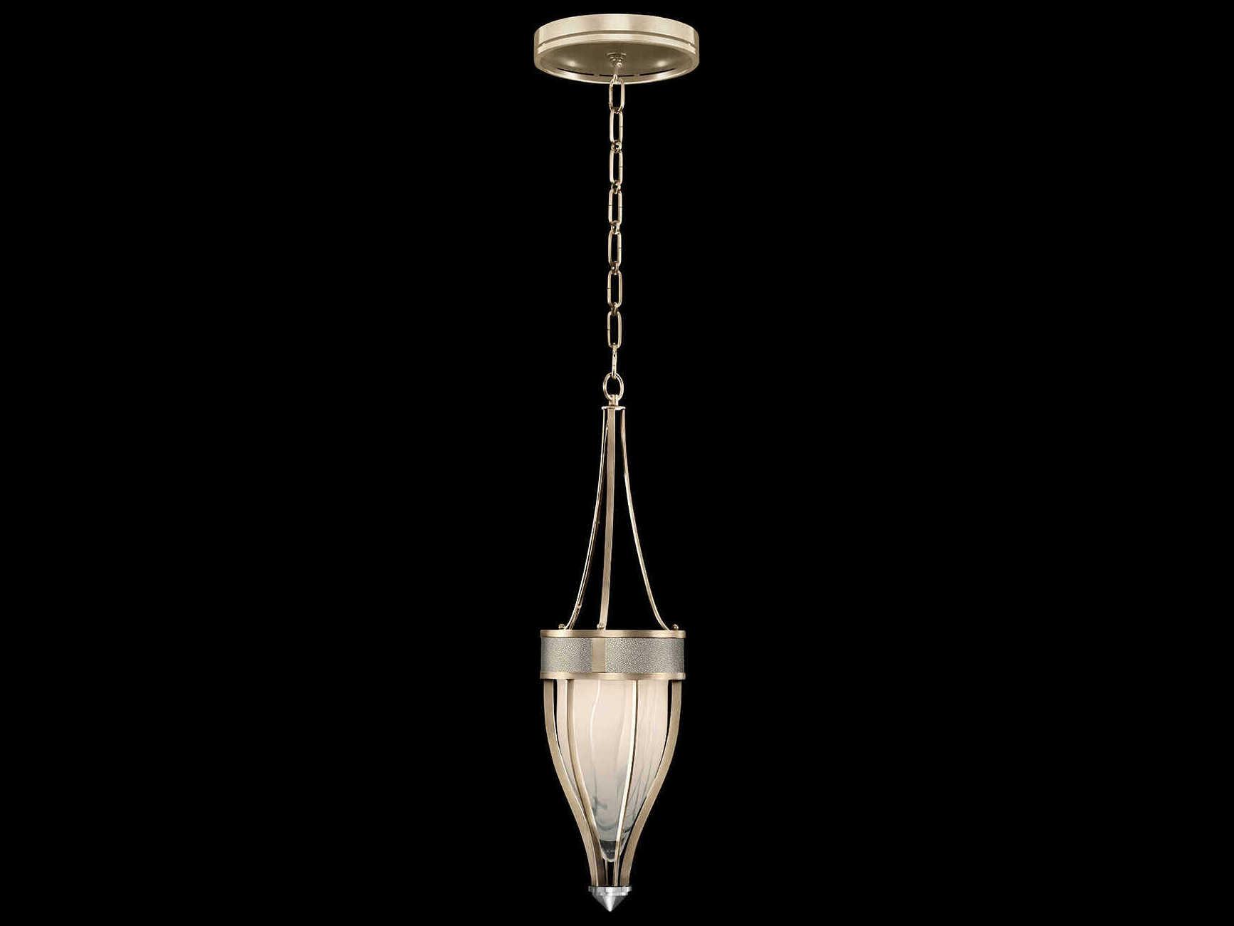 Fine Art Handcrafted Lighting Mirage 1-Light Champagne Silver Traditional Mini Pendant