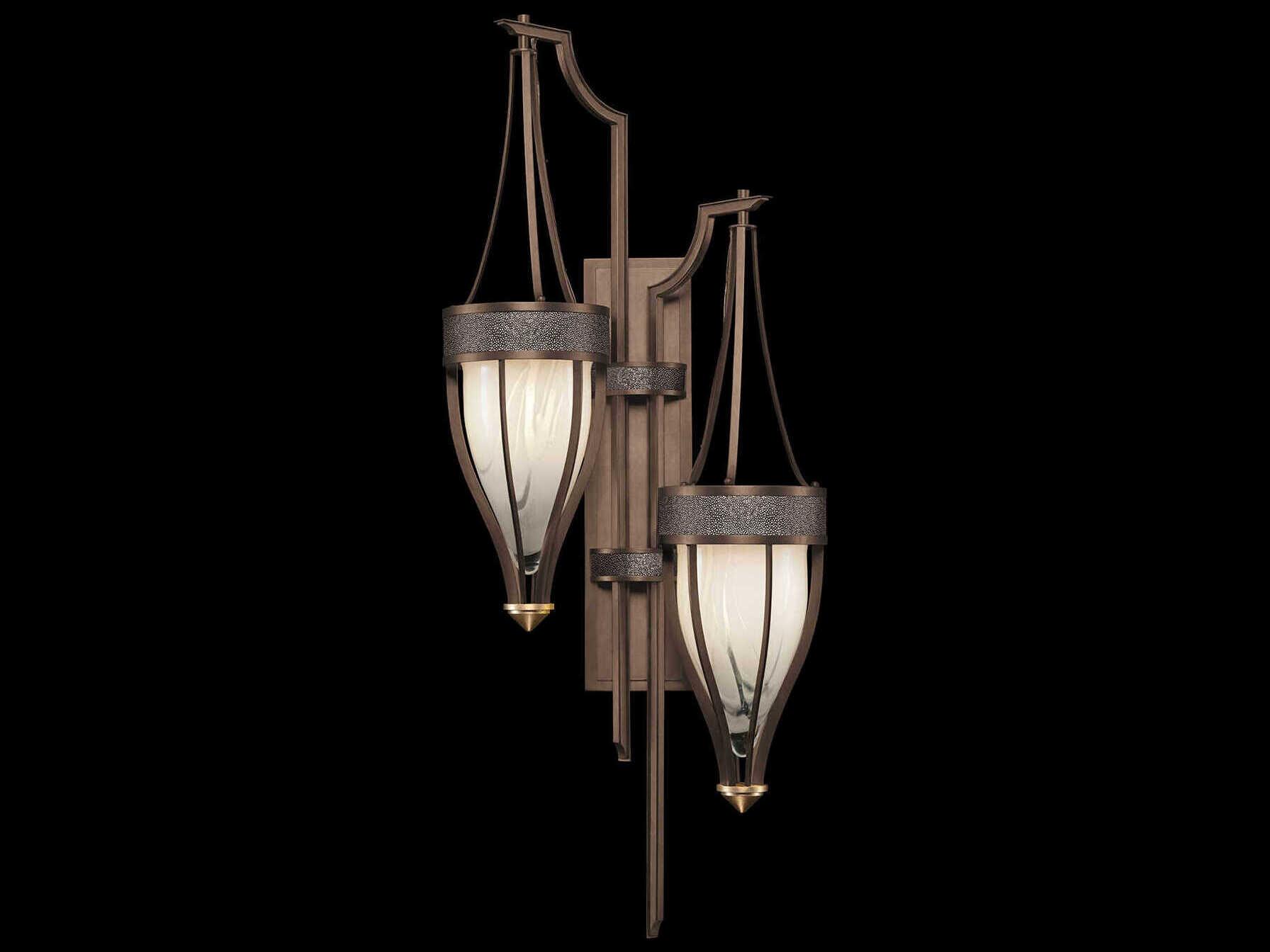 Fine Art Handcrafted Lighting Mirage 2-Light Bronze Traditional Wall Sconce