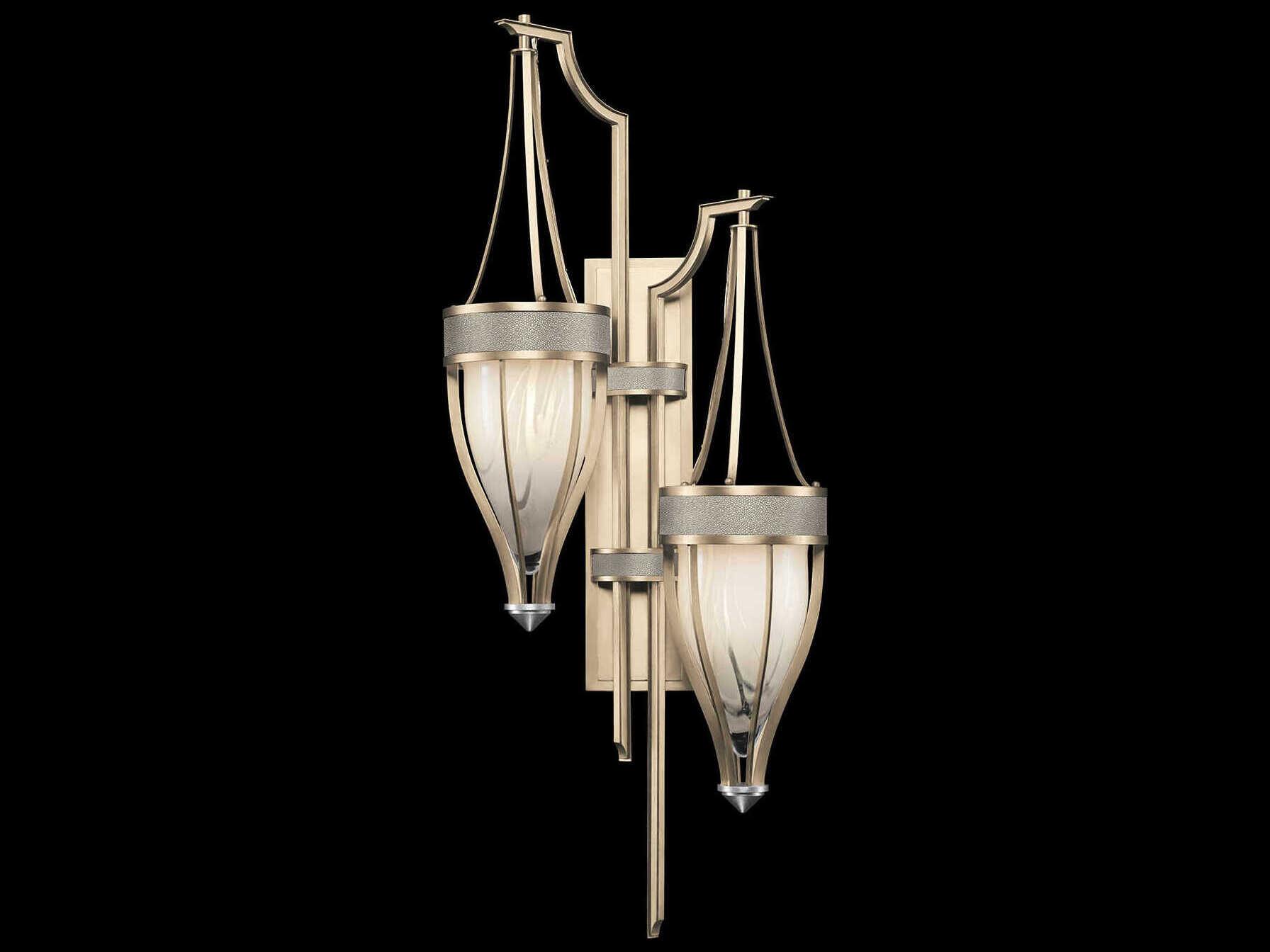 Fine Art Handcrafted Lighting Mirage 2-Light Champagne Gold Traditional Wall Sconce