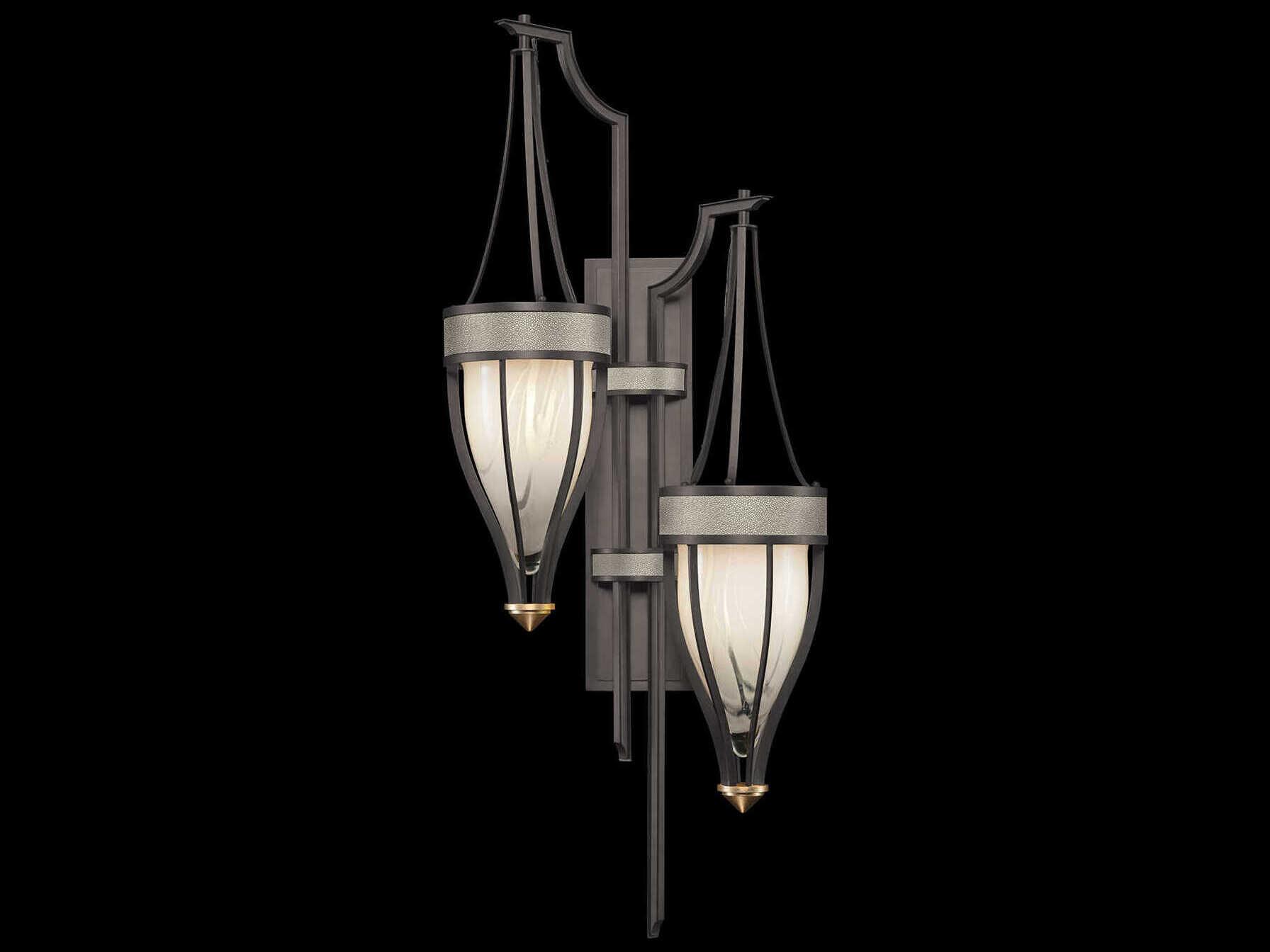 Fine Art Handcrafted Lighting Mirage 2-Light Midnight Steel Traditional Wall Sconce