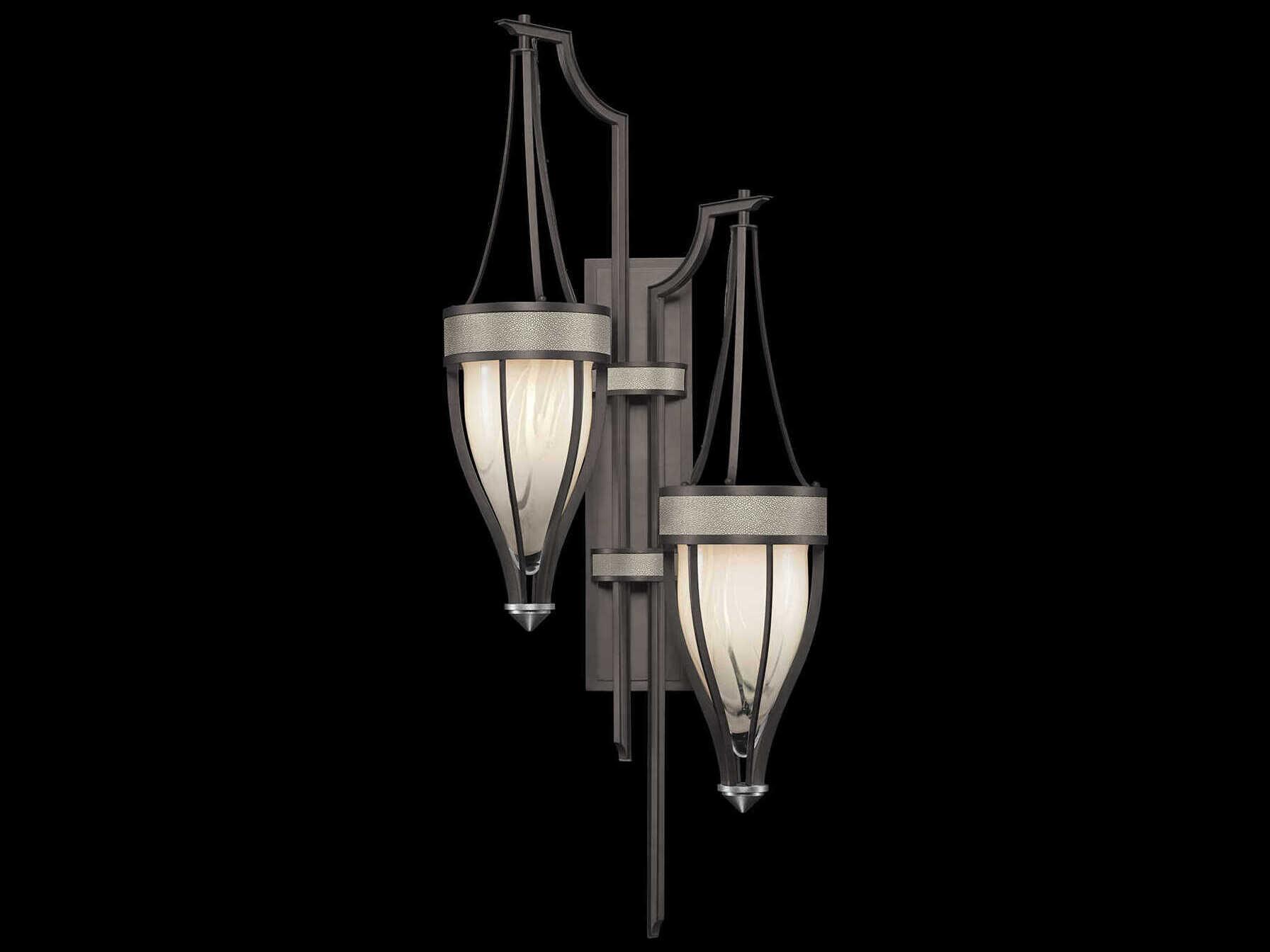 Fine Art Handcrafted Lighting Mirage 2-Light Midnight Steel Traditional Wall Sconce