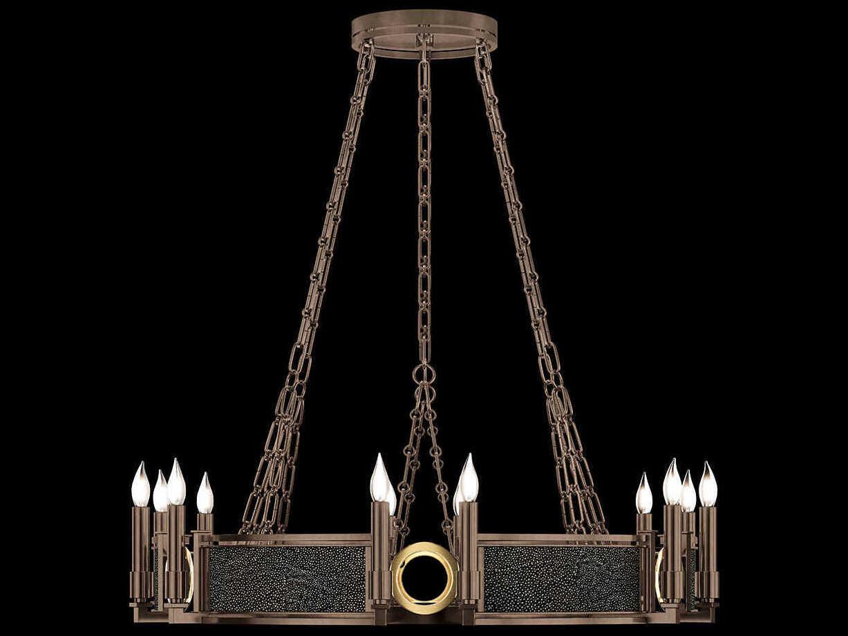 Fine Art Handcrafted Lighting Mirage 12-Light Bronze Traditional Candelabra Round Chandelier