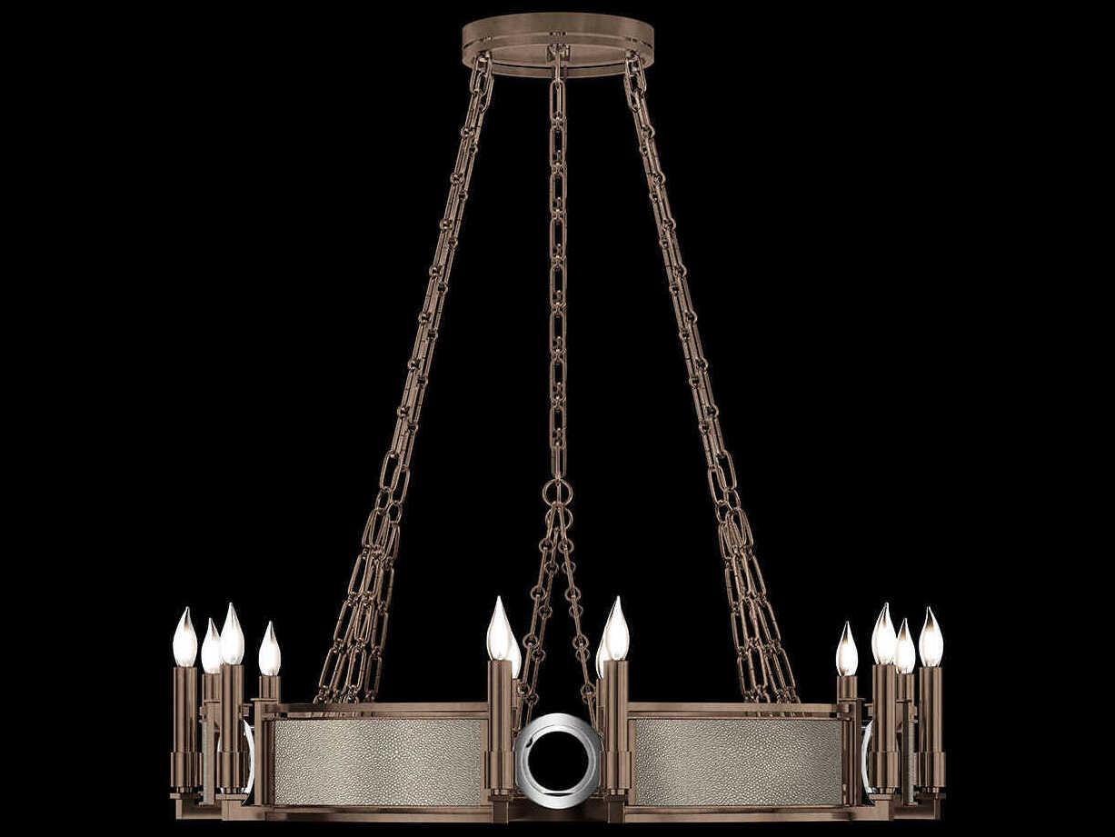 Fine Art Handcrafted Lighting Mirage 12-Light Bronze Traditional Candelabra Round Chandelier