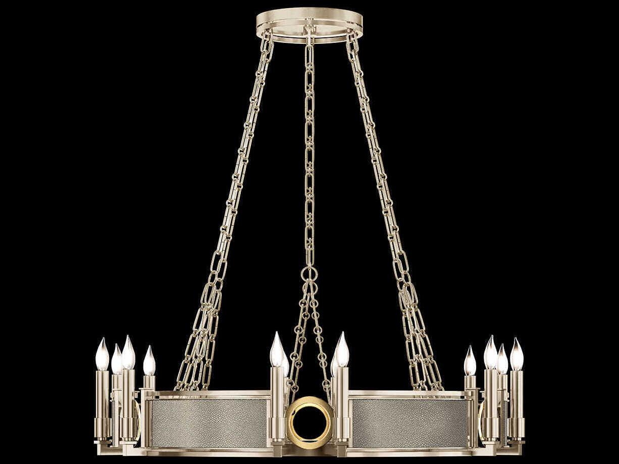 Fine Art Handcrafted Lighting Mirage 12-Light Champagne Gold Traditional Candelabra Round Chandelier