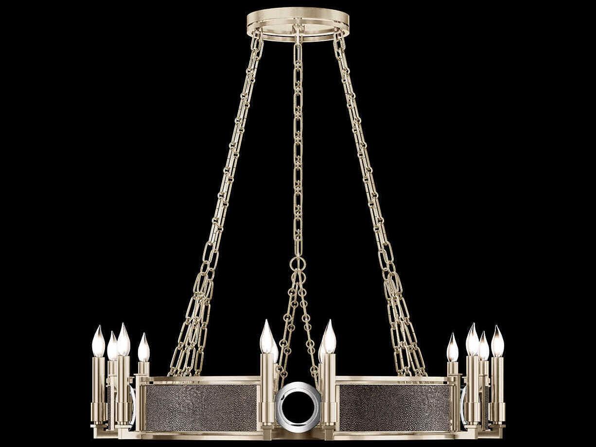 Fine Art Handcrafted Lighting Mirage 12-Light Champagne Gold Traditional Candelabra Round Chandelier