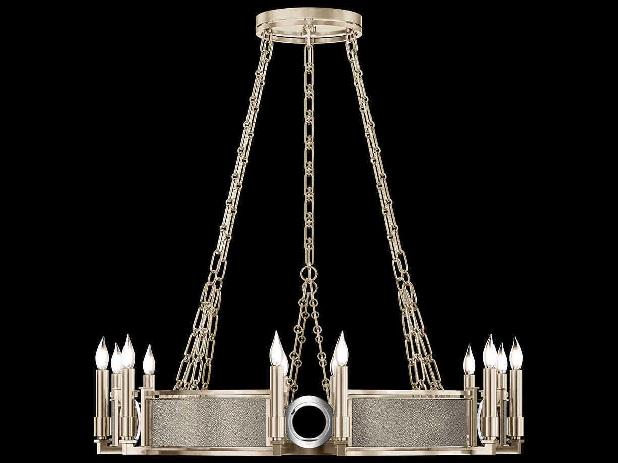 Fine Art Handcrafted Lighting Mirage 12-Light Champagne Gold Traditional Candelabra Round Chandelier