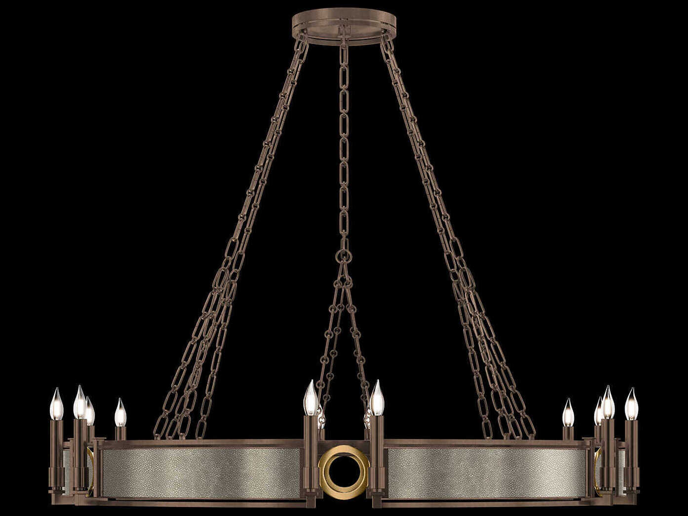 Fine Art Handcrafted Lighting Mirage 12-Light Bronze Traditional Candelabra Round Chandelier