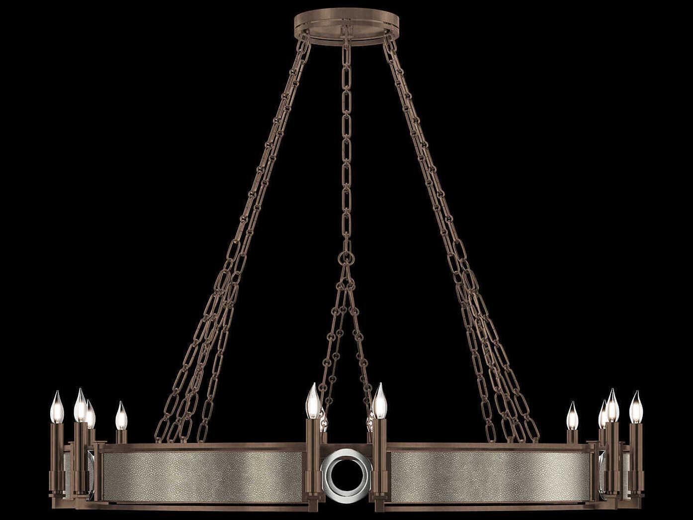 Fine Art Handcrafted Lighting Mirage 12-Light Bronze Traditional Candelabra Round Chandelier