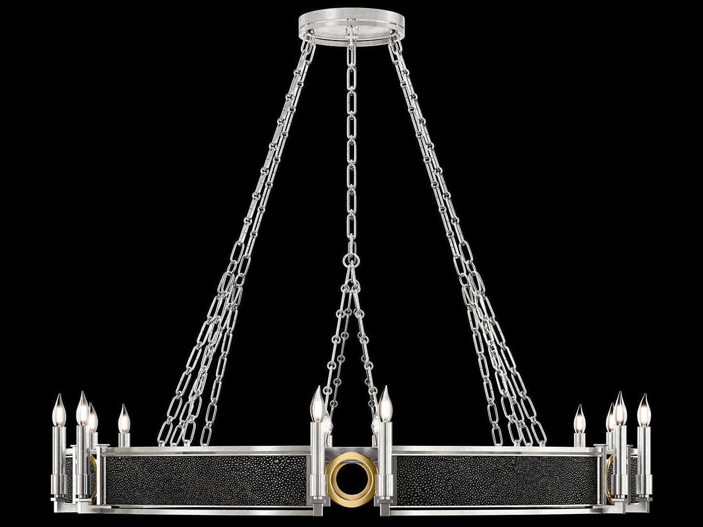 Fine Art Handcrafted Lighting Mirage 12-Light Silver Leaf Traditional Candelabra Round Chandelier