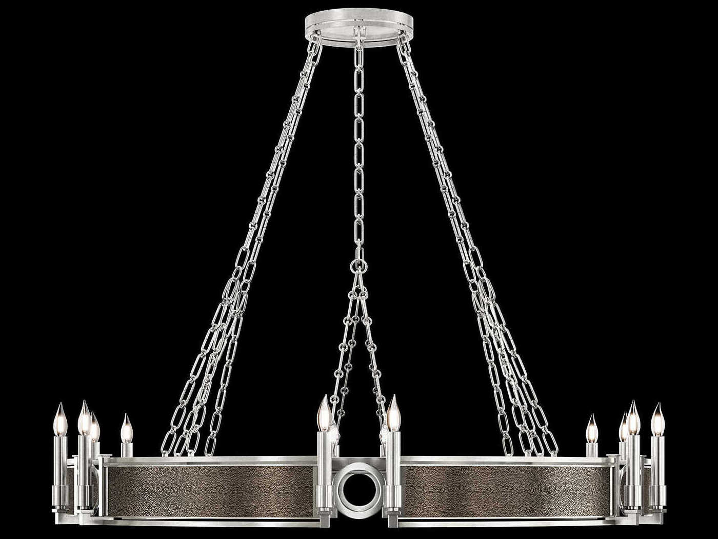 Fine Art Handcrafted Lighting Mirage 12-Light Silver Leaf Traditional Candelabra Round Chandelier