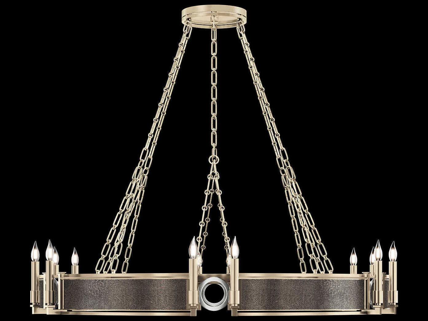 Fine Art Handcrafted Lighting Mirage 12-Light Champagne Gold Traditional Candelabra Round Chandelier