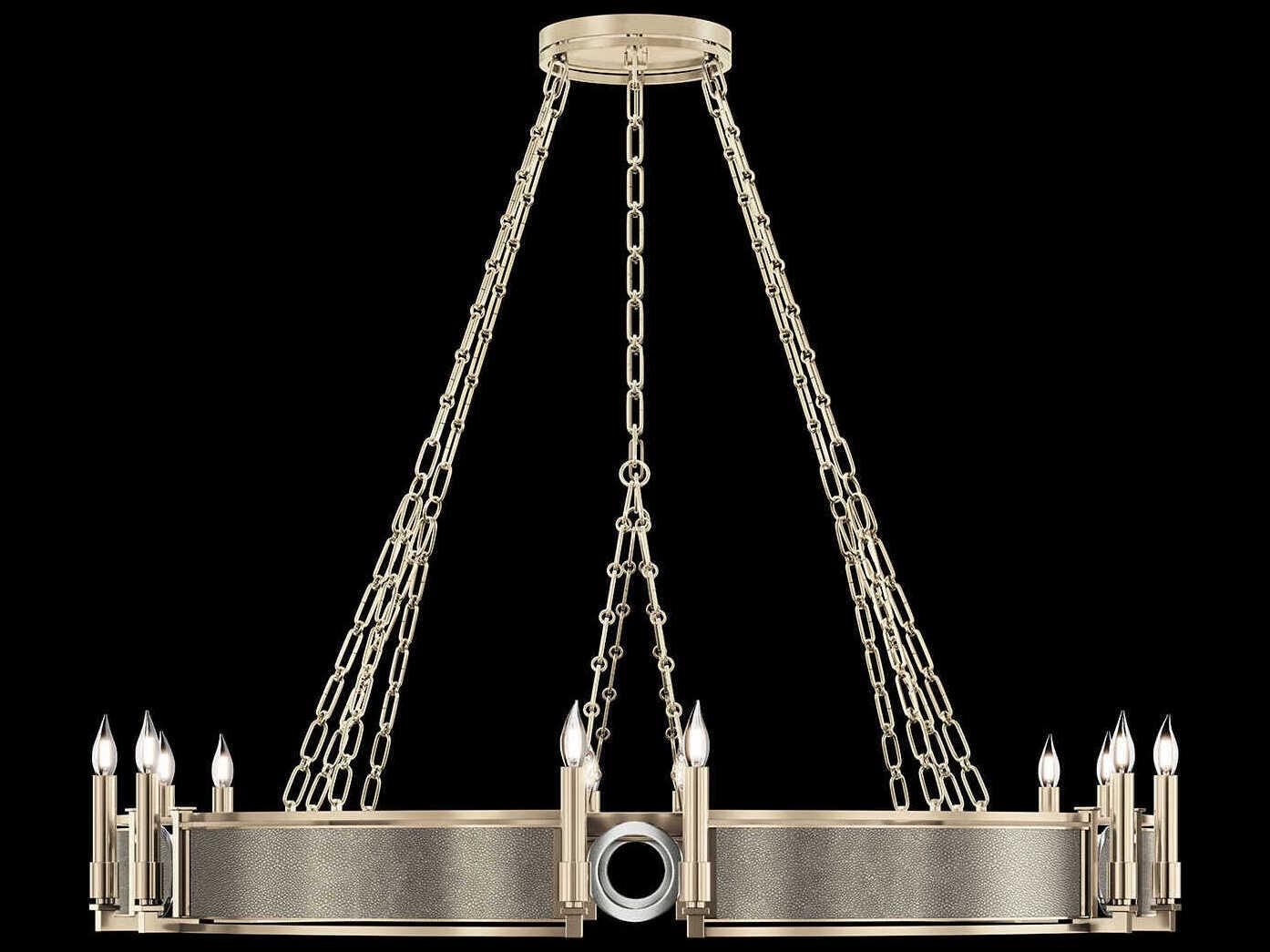 Fine Art Handcrafted Lighting Mirage 12-Light Champagne Gold Traditional Candelabra Round Chandelier